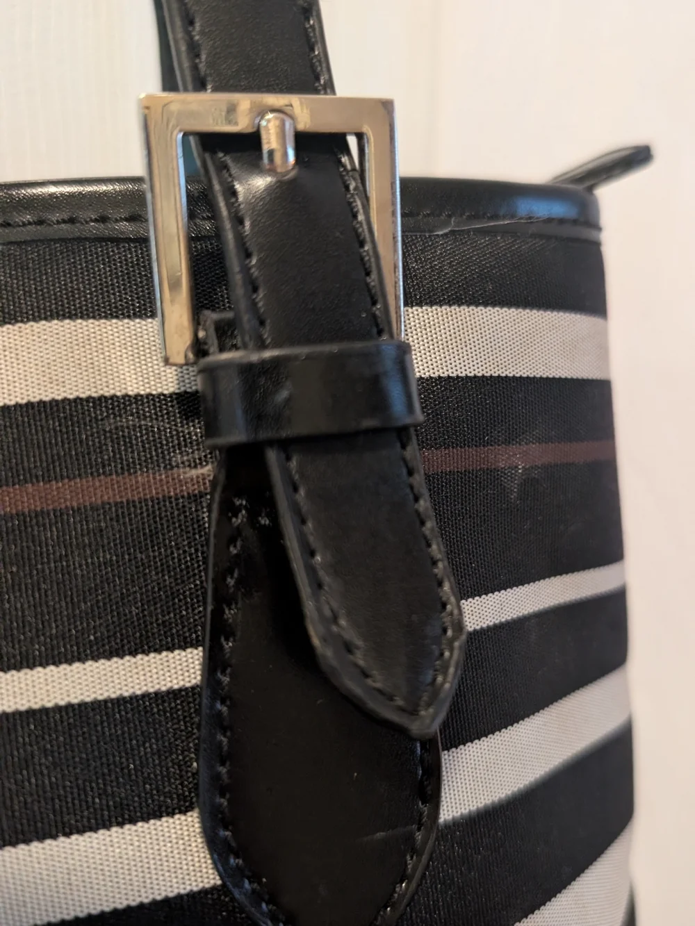 Kate Spade New York Black & Cream Striped Tote Bag